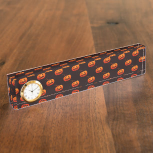 Porte-nom Citrouilles d'Halloween, Citrouilles Orange Farce