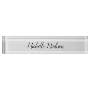 Porte-nom Clair minimaliste moderne écriture manuscrite call