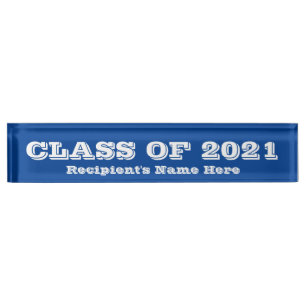 Porte-nom Classe de papier blanc bleu 2021 par Janz