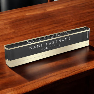 Porte-nom Classe Executive Black Gold Professional