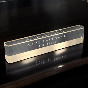 Porte-nom Classe Executive Black Gold Professional
