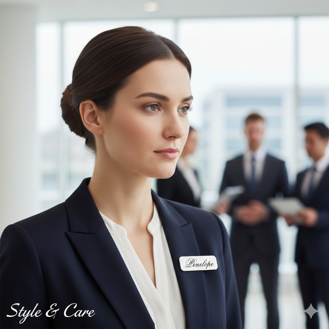 Porte-nom Classic Minimal Personalized Typography Custom (Classic Minimal Personalized Typography Custom Name Tag)