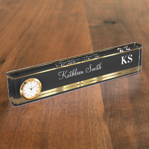 Porte-nom Classy Ladies Monogram Bureau Nom Plate