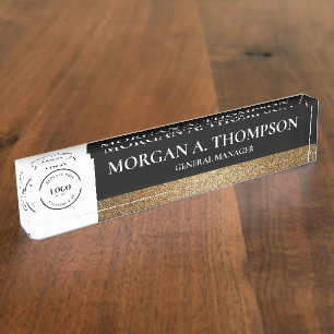 Porte-nom Classy Personnalisé Gold Entreprise Nom Exécutif