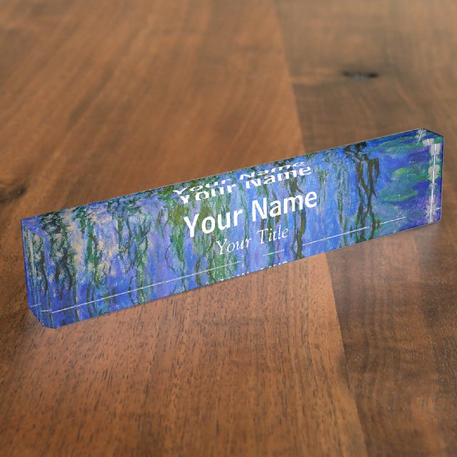 Porte-nom Claude Monet - Lys d'eau avec saule plumant (Taille)