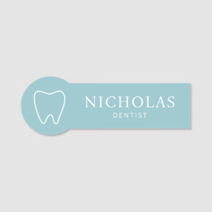 Porte-nom Clinique dentaire dentaire simple bleu dentiste