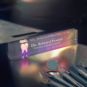 Porte-nom Clinique dentaire professionnelle Rose Gold Tooth