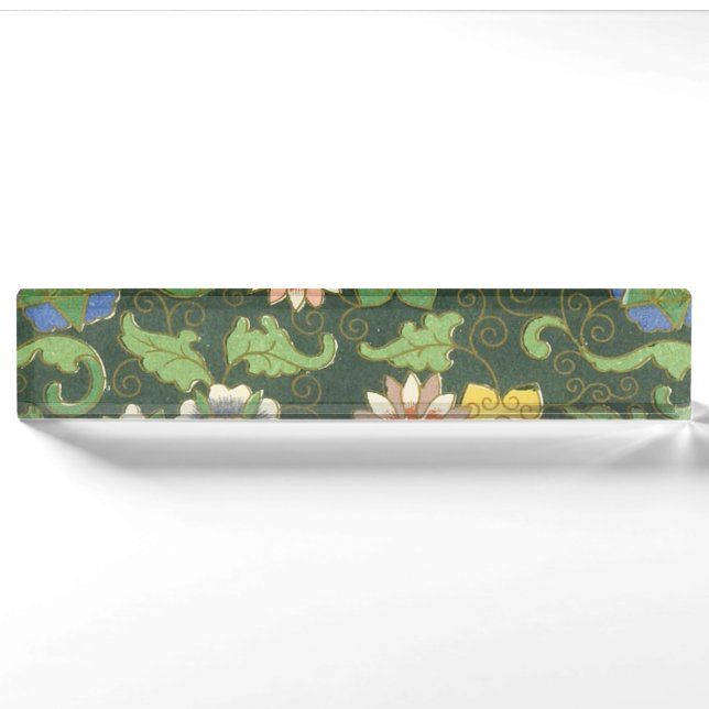 Porte-nom Cloisonne Chine Patter Asiatique Oriental (Devant)