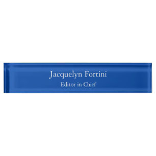 Porte-nom Cobalt Bleu Plaine Élégante Moderne Minimaliste