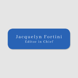 Porte-nom Cobalt Bleu Plaine Élégante Moderne Minimaliste