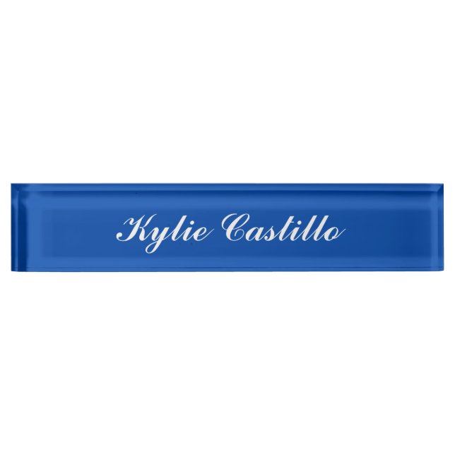 Porte-nom Cobalt Blue Unique Professional Nom de calligraphi (Devant)