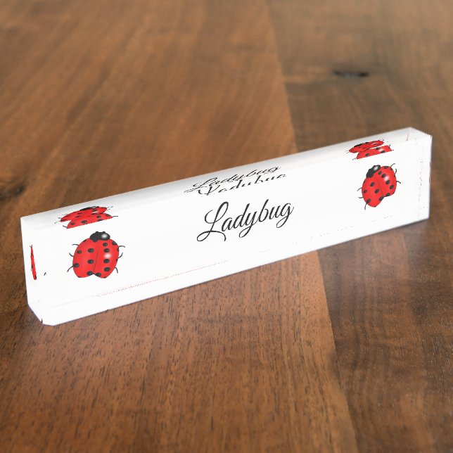 Porte-nom Coccinelle, rouge avec les taches noires (Taille)