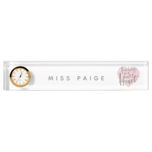 Porte-nom Coeur d'aquarelle de cadeau de professeur