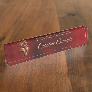 Porte-nom Coeur de passion romance et amour.