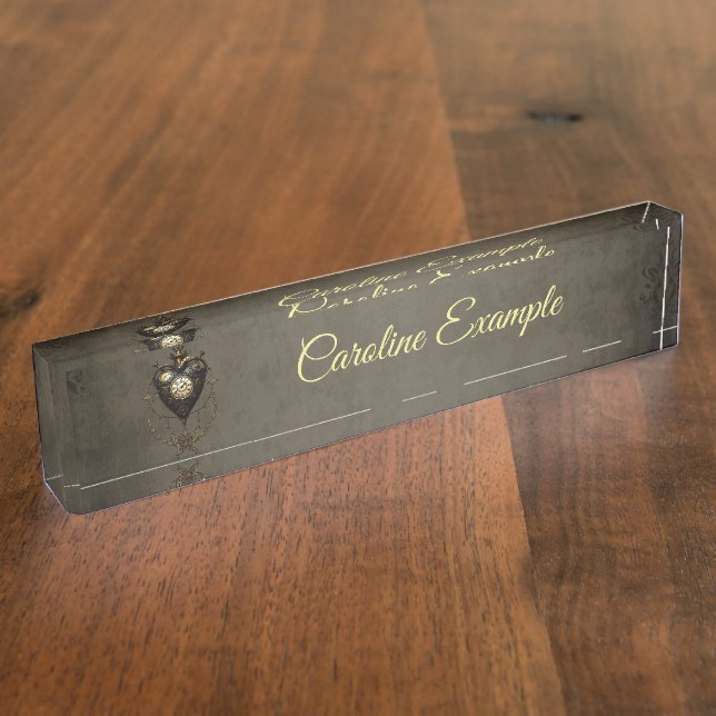 Porte-nom Coeur de vapeur, (Taille)