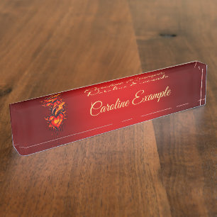 Porte-nom Coeur flamboyant.