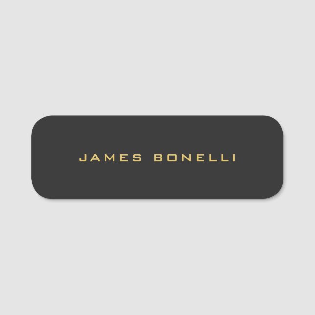 Porte-nom Coin rond gris or couleur professionnelle (Devant)