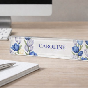 Porte-nom Conception de bureau de tulipe botanique élégante
