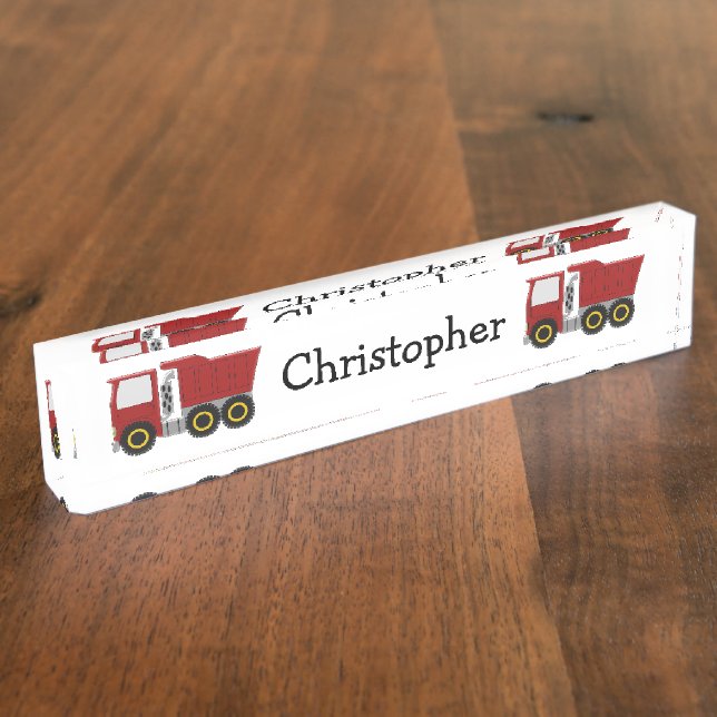 Porte-nom Conception de camion rouge (Taille)