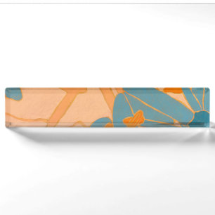 Porte-nom Conception de feuille contemporaine en pêche