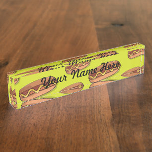 Porte-nom Conception drôle de nourriture de hot-dog