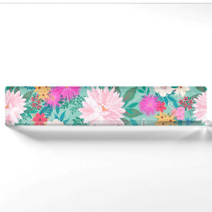 Porte-nom Conception florale de peintures à la main de coule