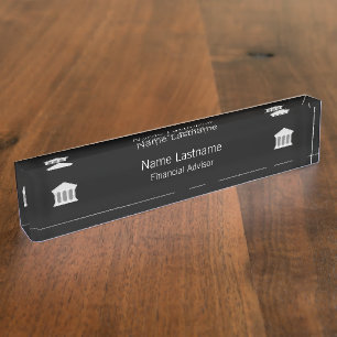 Porte-nom Conception professionnelle du conseiller financier