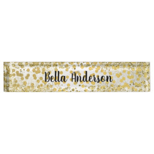 Porte-nom Confettis de papier d'or Moderne Chic Paillettes G