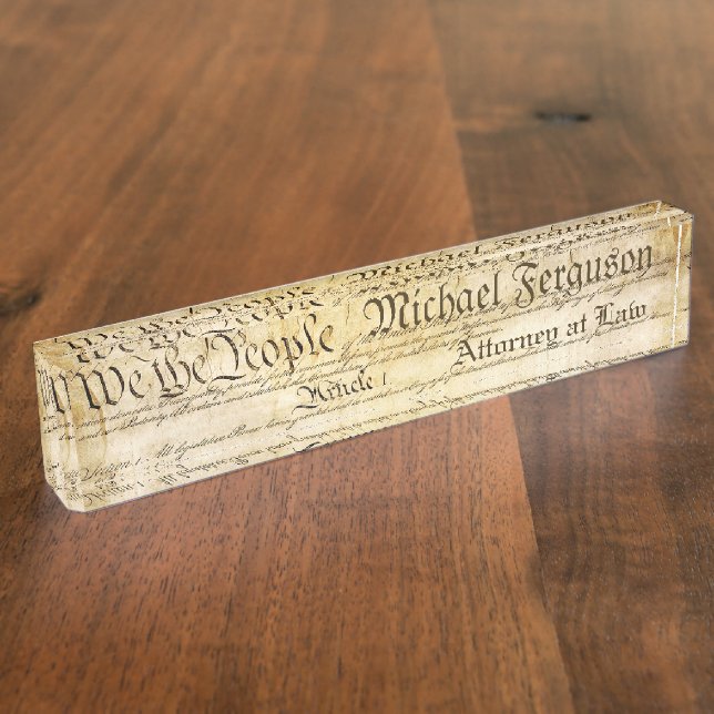 Porte-nom Constitution d'Etats-Unis de mandataire (Taille)