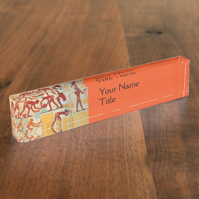 Porte-nom CONSTRUCTION ARCHITECTURALE rouge jaune orange (Taille)