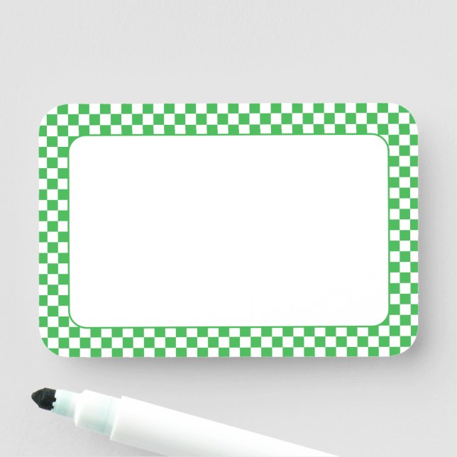 Porte-nom Contrôle vert et blanc 3x2 (En situation)