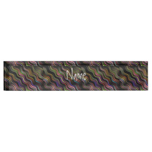 Porte-nom Cool Abstrait Wavy lines art Thunder_Cove