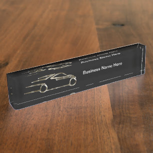 Porte-nom Cool Automotive Thème Silver Tone Voiture