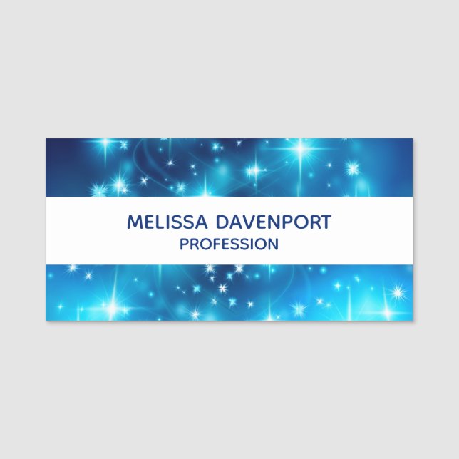 Porte-nom Cool Bleu Éclairage Arrière - plan Abstrait (Devant)
