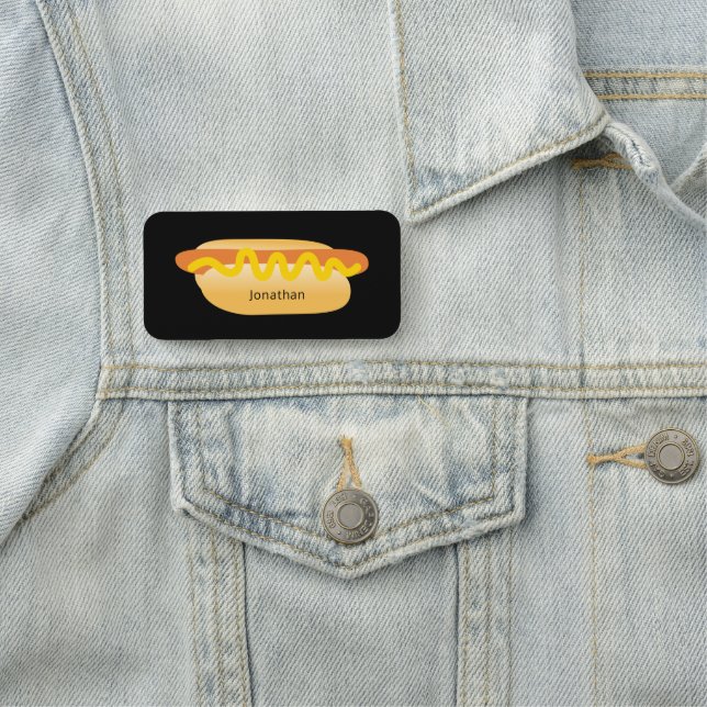 Porte-nom Cool Funny Hot Dog nouveauté Personnalisé (En situation)