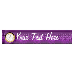 Porte-nom Cool Purple Racing Flames Design