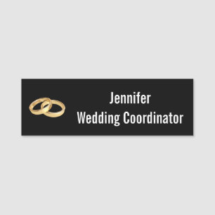 Porte-nom Coordinateur mariage Black White Gold Mariages Cer