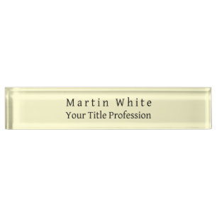 Porte-nom Couleur crème clair élégant professionnel moderne