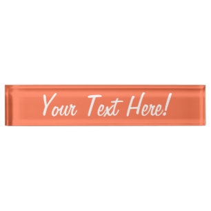Porte-nom Couleur d'accentuation du corail saumon prête à Cu