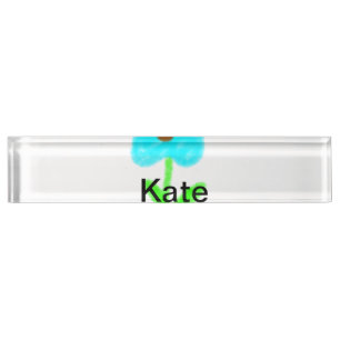 Porte-nom Couleur d'eau bleu vert ajouter votre nom texte pe