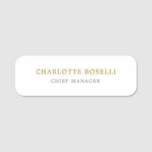 Porte-nom Couleur d'or professionnelle minimaliste