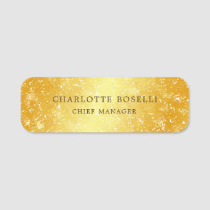 Porte-nom Couleur d'or professionnelle minimaliste