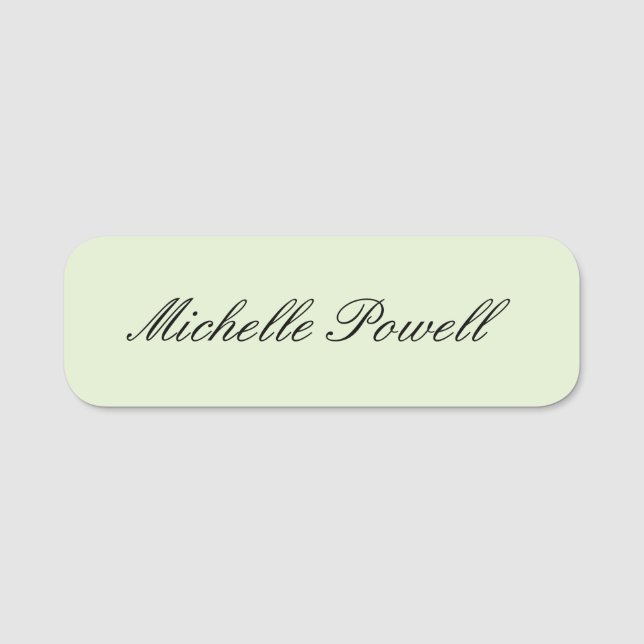 Porte-nom Couleur Pastel Clair Moderne Script Tendance (Devant)