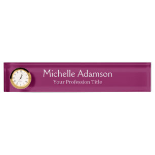 Porte-nom Couleur Vin Professionnel Plat Moderne