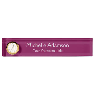 Porte-nom Couleur Vin Professionnel Plat Moderne