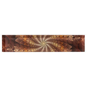 Porte-nom Couleurs chaudes, Trippy Moderne Motif d'art fract