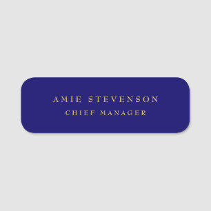 Porte-nom Couleurs d'or bleu Professional Classic Plain
