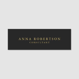 Porte-nom Couleurs d'or noir professionnel minimaliste tenda