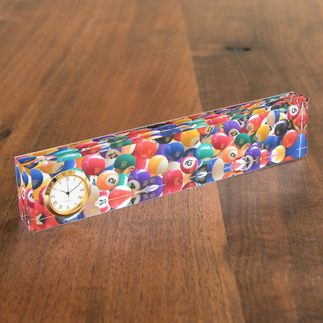 Porte-nom Couleurs Traditionnelles De Boule De Huit, Horloge (Taille)