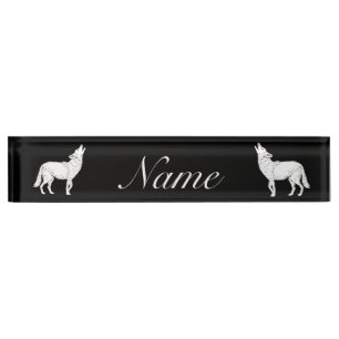 Porte-nom Coyote Howling Thunder_Cove
